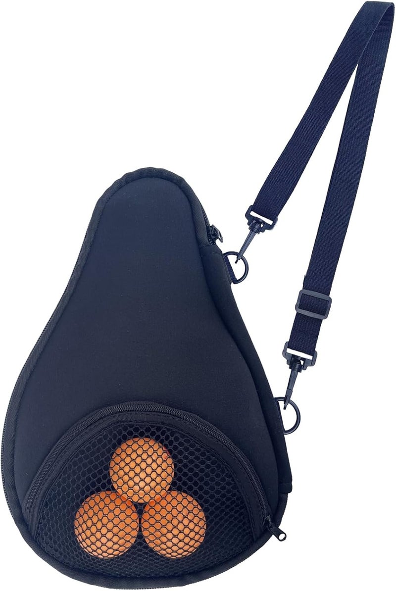 CORECISE Table Tennis Racket paddle cover，Ping Pong Paddle Carry Sleeve Bag,Table Tennis Bat Protective Paddle Sleeve, Ping Pong Paddle Racket Bag Case With Ball Storage Mesh Pocket and Shoulder Carry Strap - Image 1